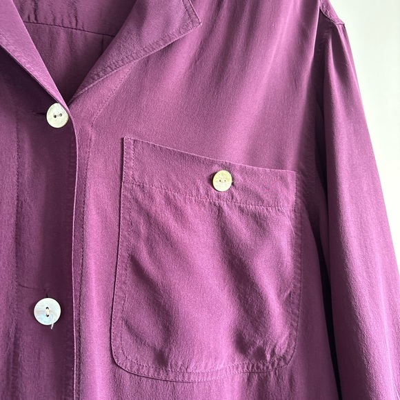 J. Taylor Silk Purple Button Down Shirt | Size 10 - Picture 6 of 10